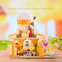 Keeppley New Product Cute Cat Street View Building Block Assembly Toy Furniture Decoration Creative Children's Toy Birthday Gift