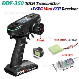 DUMBORC DDF-350 Transmitter 2.4G 10CH Digital Radio Remote Control with Gyro Receiver P6F for RC Car Boat Tank LCD FHSS System