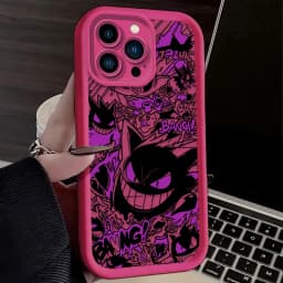 P-Pokemon Gengar Graffiti Phone Case for iPhone 17 Air 16 16E 15 14 13 12 11 Pro Max X XS X S Max XR SE 2020 SE4 7 8 Silicone