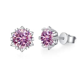 TY 925 Sterling Silver Moissanite Stud Earrings for Women Men 0.3-2CT Snowflake Six-Claw Stud Earrings D VVS1 Fine Jewelry Gift