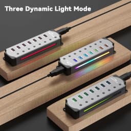 USB 3.0 Hub High Speed USB 7-in-1 Splitter Individual Power Switches RGB Aluminum Gaming USB Hub 3.0 For Laptop PC Accessories