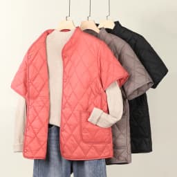 Women's Cotton Jacket Short Sleeve Button Stand Collar Inner Liner Shoulder Protector Pocket Autumn Winter Warm Vest