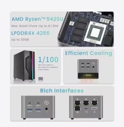Topton Super Firewall Mini PC M1 AMD Ryzen 3 5425U 4x 2.5G LAN i226-V 8GB LPDDR4 Pocket Mini Gaming Computer Proxmox pfSense Box