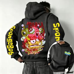 SpongeBob SquarePants and Patrick Star Cartoon Anime 2026 Spring and Autumn Men's and Women's Fashion Sports Hoodies
