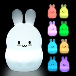 Bear Cat Dog Koala Owl Rabbit LED Night Light Touch Sensor 9 Colors Bedroom Silicone Animal Lamp for Children Kids Baby Gift