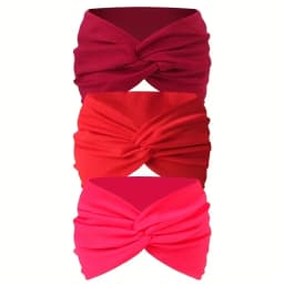 3PCS Women's Wide Hair Band in Elastic Solid Color, Anti-Slip Hair Accessory for Exercise, Multi-Functional Accessory