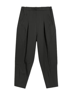 [EAM] High Elastic Waist Black Long Split Joint Harem Trousers New Loose Fit Pants Women Fashion Tide Spring Autumn 2026 1Y766