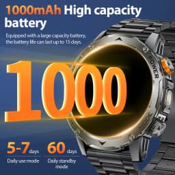 LIGE New Smart Watch Men 1000mAh Large Capacity Battery Outdoor Flashlight Bluetooth Call Waterproof Sport Fitness Smartwatch