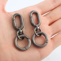 2pcs Double Opening Swivel Clasp Clips, Metal Swivel Spring Snap Hooks, Key Chain Clip with Key Ring for DIY Keys