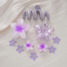 10pcs/set Sweet Gradient Flower Wave Star Hair Clips Claw Clamp Hairpin Women Beach Barrette Hairpin Summer Hair Accessories