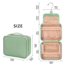 Travel Toiletry Bag With Hook Hangable Foldable 3 Compartment Small Travel Bag For Toiletries Portable Makeup Pouch With Handle