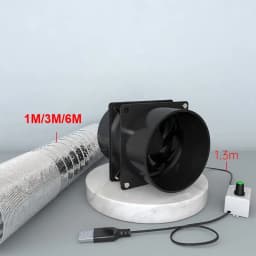 1Pcs Adjustable Speed USB Exhaust Fan with Pipe Duct Air Ventilation Fume Absorber Simple Mini Air Blower