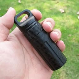 Backpack Attachment Outdoor Waterproof Storage Box Portable Medicine Bottle Aluminium Alloy Sealed Cylindrical Keyring Accessory
