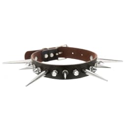 Big Spiked Choker Punk Rock Leather Collar For Women Metal Goth Necklace Jewelry Alternative Fashion Festival  Accessory