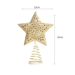 Voltsify Christmas Tree Star Topper Golden Glitter Ornaments Home Party Decor