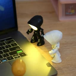 LED Mini Night Light Cute Cartoon Robot Hero Desk Lamp Desktop Ornament Book Light Kids Room Bedside Bedroom Decor Holiday Gifts