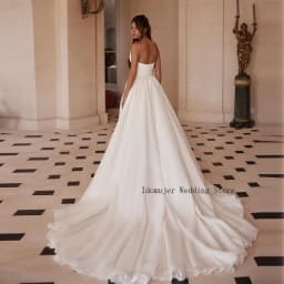 Customized Charming Pleat A Line Organza Wedding Dresses High Slit Formal Bridal Gowns Wedding Photography Wear robe de mariée