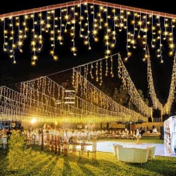 5M Christmas Garland LED Curtain Icicle String Lights Droop 0.4-0.6m AC 220V Garden Street Outdoor Decorative Holiday Light