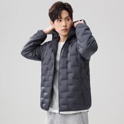 Men Solid Color Casual Loose Zipper Hooded Parkas Autumn Winter 2026 New Fashion American European Male Daily Coats Clothes Tops