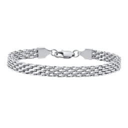 Chain Bracelet For Women Men, Mesh Link Stainless Steel Bracelet Gold Plated,Minimalist Stackable Jewelry