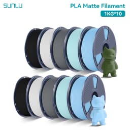 SUNLU 10Roll PLA Matte Filament 1.75mm 1kg Spool (2.2lbs) Smooth Matte Finish Neatly Wound Filament Fit Most FDM Printer