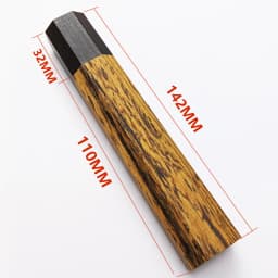 1piece Golden sandalwood+ Ebony Octagonal Knife Handle for DIY Semi-finished Damascus Knife Handle Material Kitchen Knife Handle