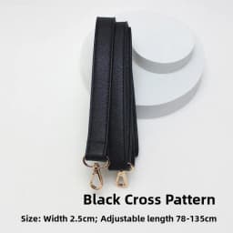 New Yu Black Leather Bag Strap Single Shoulder Crossbody Bag Long Strap School Bag Backpack Accessories Women's Bag Belt