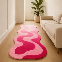 VIKAMA Gradient Wave Rug Warmth-Retaining & Non-Slip Bedroom Entrance & Bedside Mat Living Room Sofa Rug Home Decor