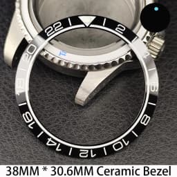 Sloping 38mm * 30.6mm Ceramic/Aluminum Bezel GMT and Diving Watch Insert Fits for 40mm Men's Watch Case Bezel Replacement Insert