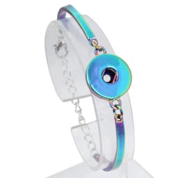 Wholesale 18mm Snap Bracelets High Quality Metal Silver Color Snap Button Bracelet Bangle Adjustable Chain Bracelets