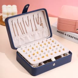 Newly Unique Blue Romantic Box PU Storage Bracelet Jewelry Box Wholesale Creative Portable Travel Storage Box Earrings Ring