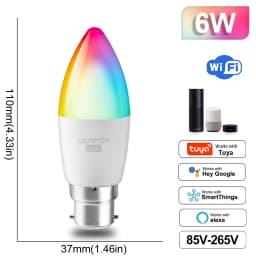 RGB Smart LED Bulb Dimmable Tuya Gu10 C37 A60 T37 E14 E27 B22 Light Wifi Magic Lamp AC 110V 220V Works with Alexa Google Home