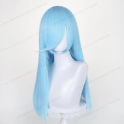 60cm Long Straight Cosplay Synthetic Wig With Bangs Golden Yellow Green Blonde Purple Heat Resistant Hair Anime Wigs + Wig Cap