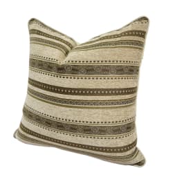 Vintage Classic Soft Heavy Chenille Beige Stripe Pipping Square Pillow Case Sofa Cushion Cover 45 X 45 cm 1 Piece Pack