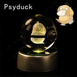 Pokemon 3D Crystal Ball Pikachu Gengar Mew Mewtwo Figurines Lamp Base Pokeball 3D Pokemon Glass Ball Statue Birthday Gift