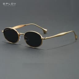 Luxury Trend Retro Small Oval Metal Frame Sunglasses UV400 Protection Anti Glare Lightweight Eyewear for Driving Travel Outdoor