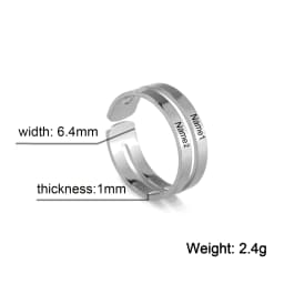 Personalized Wedding Bands Finger Ring For Woman Men Engrave Name Custom Matching Couple Ring Stainless Steel Gold Color Jewelry