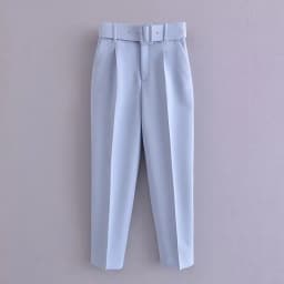 Spring Women's Slimming Versatile Belted Trousers Asymmetric Commute Sle High Waist Long Pants Casual Pants