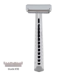 Classic Metal Double-Layer Semi-Blade Razor Manual Shaving Razor Stainless Steel Double-Sided Blade Beard Razor
