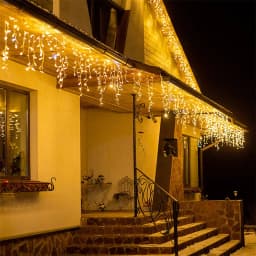 5M Christmas LED Curtain Icicle String Light Droop 0.4-0.6m LED Party Garden Stage Outdoor Waterproof Decorative Fairy Light