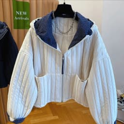 Elegant Young Women's Quilted Cotton Jacket Loose Fit Lightweight Short Hooded Cotton Coat Thin Cotton Outerwear Coat