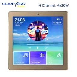 Smart Home Audio System Music Player 2 Channel 4inch Mini Touch Screen Wireless Bluetooth In Wall Amplifier with FM Radio,USB