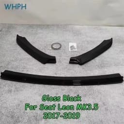 Gloss Black Front Bumper Lip Spoiler For Seat Leon MK3 MK3.5 2012-2019 ABS Spoiler Lip Diffuser Cover Tuning Custom Accessories