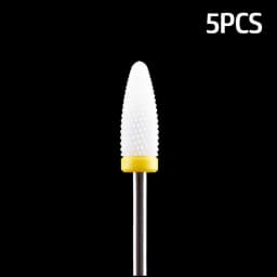 5pcs Ceramic Milling Cutter For Manicure Set Nail Drill Bit Mill Manicure Machine Pedicure Tools for Removing Gel File 3/32 Inch