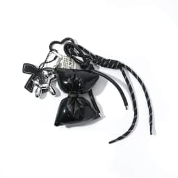 Sweet Quilted Leather Bow Keychain Organizer Cute Mini Bag Charm for Girls Sweet Korean Bow Key Holder with Pendant