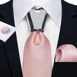 DiBanGu Business Plaid Black Solid Luxury Elegant Silk Ties for Men Designer Tie Buckle Handkerchief Cufflinks Wedding Accessory