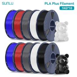 SUNLU 10 Roll PLA Plus/Clear Filament 1.75 Mm +/- 0.02 Mm 1 Kg Spool (2.2 Lbs) Neatly Arranged No Knot Filament Fit Most FDM Pri