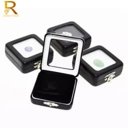 Quality Loose Diamond Display Box PU Leather Case Gem Stone Storage Box Black White Pad Bead Pendant Gemstones Organizer Holder