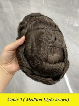 Bond--Male Hair Prosthesis Mono Lace,PU Front And NPU Back Men's Wig Durable Men's Capillary Prothesis 100% Natural Wigs For Men