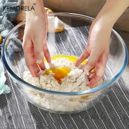 1PCS Deep Mixing Bowl - Heavy-Duty Glass Salad Bowl, Dishwasher & Oven Safe, Microwave Compatible for Baking Prep Bread Proofing